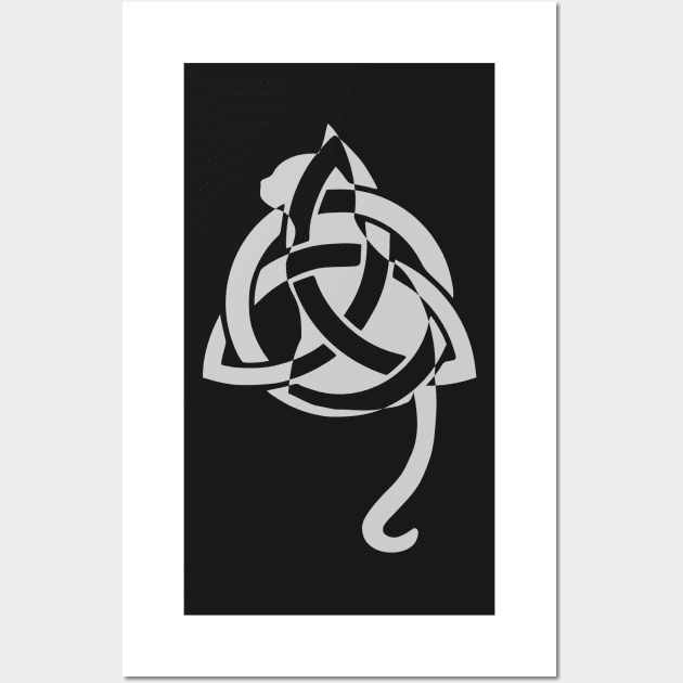 Celtic Triquetra Cat Wall Art by DepicSpirit